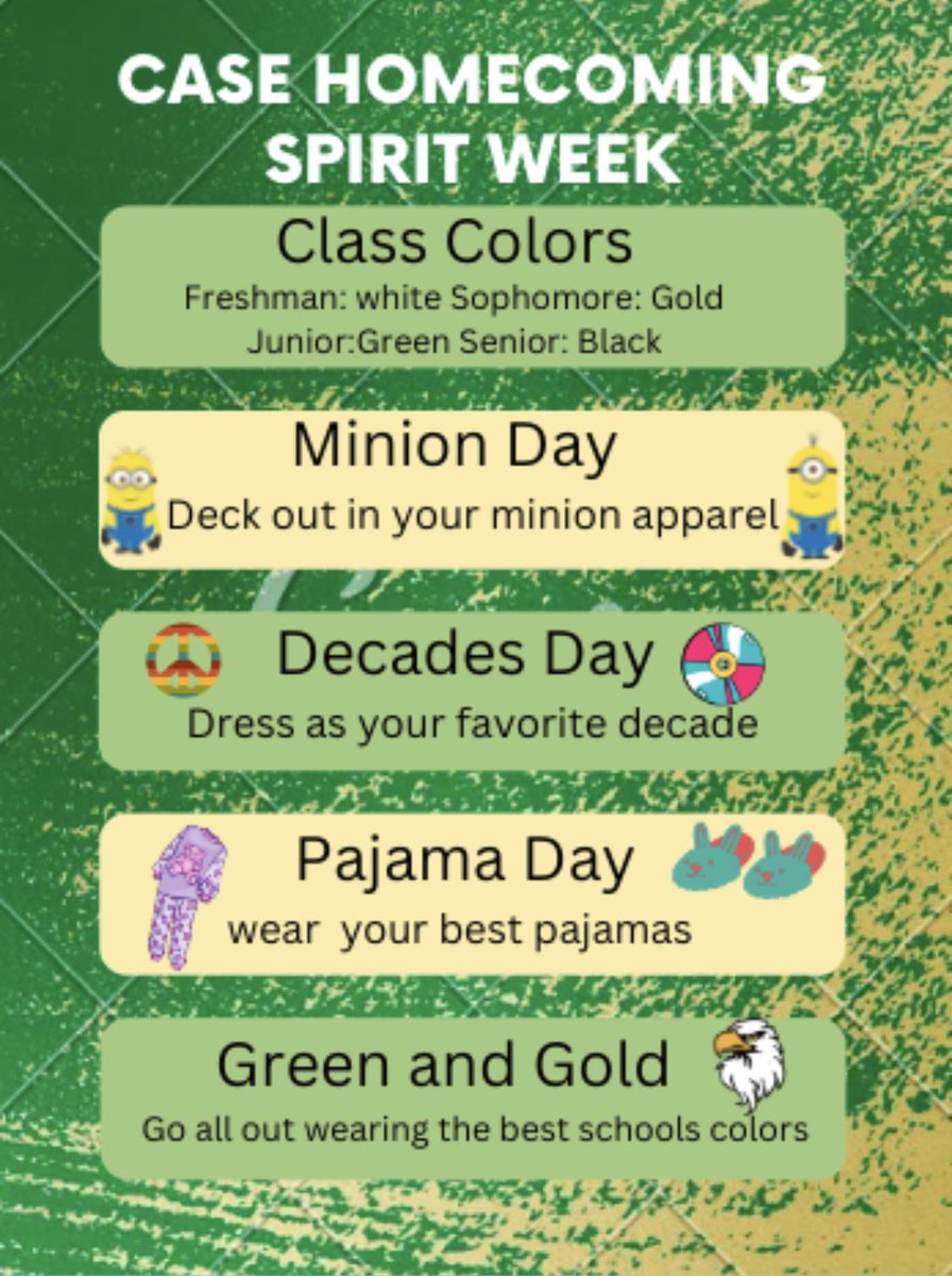 Spirit Week is coming up! Get your outfits ready!