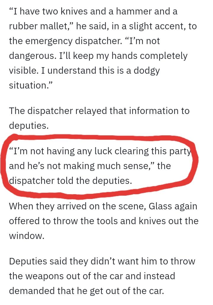ShushOrchid's tweet photo. @shannonrwatts This, as many other stories like it, hd me so angry, that all I cld do was rtwt...
I just reread story, and as before, the part in red, is what broke me down💔
HW THE HELL DIDN'T DISPATCHER/COPS KNW HE WAS IN CRISIS?!
#TriggerHappy
#EndQualifiedImmunity
https://t.co/h3XMk51vca https://t.co/c56Nr9BTYs