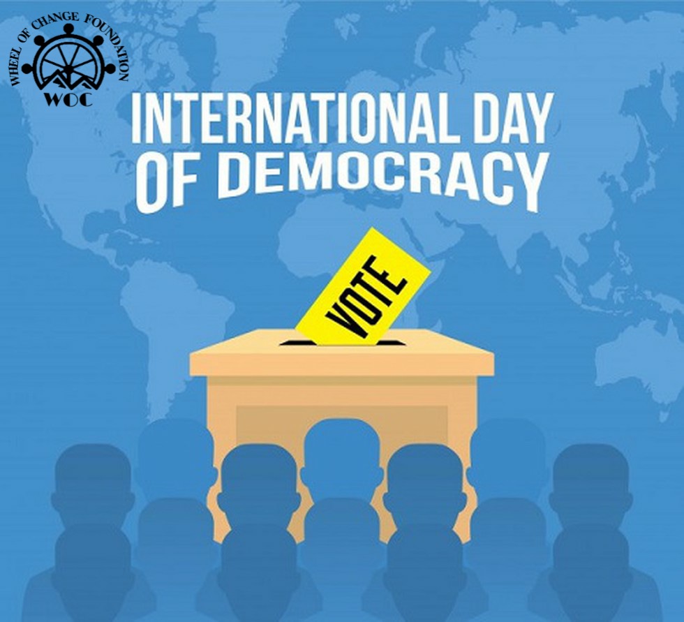 Wocnavimumbai's tweet photo. Just talking about democracy is not enough, we must also act towards establishing it. Happy International Day of Democracy.
#wheelofchange #internationaldemocracyday https://t.co/a8IjYdK7kA
