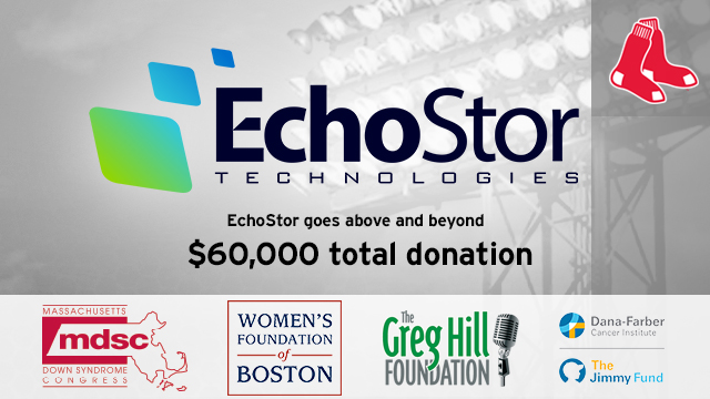 Thanks to <a href="/EchoStor/">EchoStor Tech.</a>, whose Red Sox hits for charity campaign raised $60,000 in support of four great causes! @EchoDooley <a href="/TheMDSC/">MDSC Tweets</a> @WFBoston  <a href="/GHillFoundation/">Greg Hill Foundation</a> <a href="/DanaFarber/">Dana-Farber</a> <a href="/TheJimmyFund/">The Jimmy Fund</a>