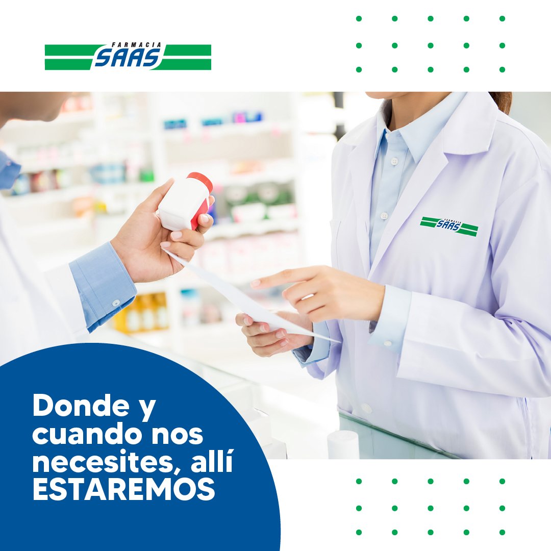 Farmacia_SAAS's tweet photo. A tu lado donde estés. 💚
Somos tu aliado en el cuidado de la salud, en nuestros pasillos conseguirás todo lo que necesitas para cuidar de ti y de tu familia.
#FarmaciaSAAS #ATuLadoDondeEstes #ProductoSAAS #DeliverySAAS #SAASToGo #ExpertosEnMedicamentos https://t.co/7JsqcUdq2t
