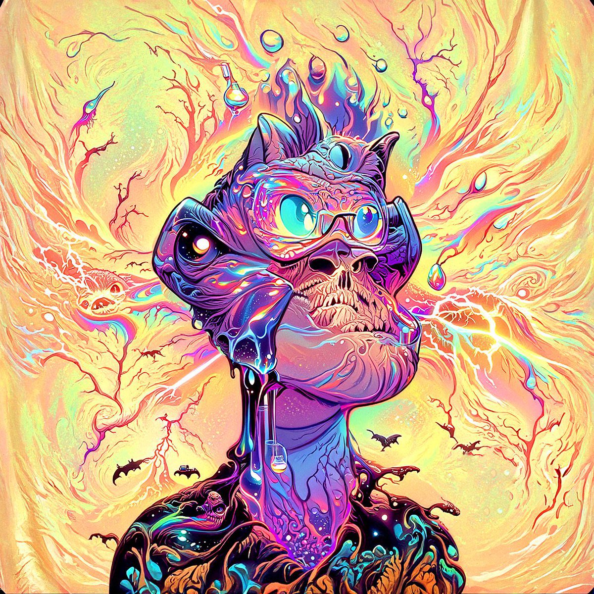 Yo my <a href="/trippinapes/"></a> might’ve taken more shrooms than he was supposed to 🌀😵‍💫🌀. Shout out to <a href="/xerocooler/">Zero</a> for this dope artwork.