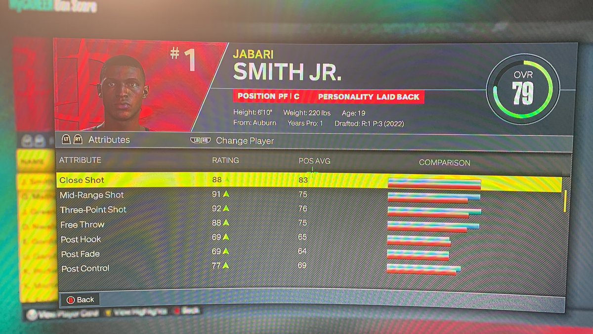 The_Mullet_Man's tweet photo. Soooo anyone wanna talk about why a rookie has a higher 3 point rating then @KlayThompson wtf is this game @NBA2K_2KTV @NBA2K @warriors https://t.co/jsqdpPy0oV