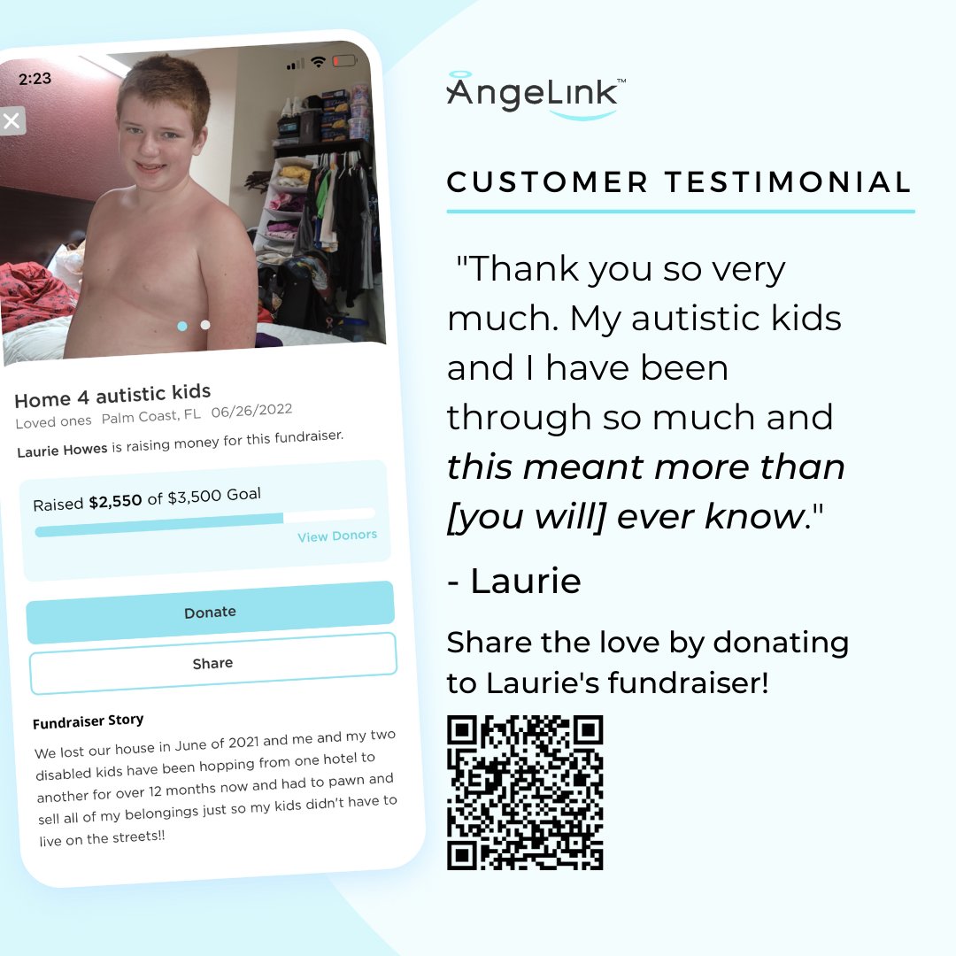 Angelinkinc's tweet photo. Campaign Highlight!
Laurie is raising money for her and her two disabled children. They lost their house and she is trying to get back on her feet! Let's help this family by sending donations to their campaign with encouraging comments today!
#AngeLink #CampaignHighlight https://t.co/L3uBko6CkC