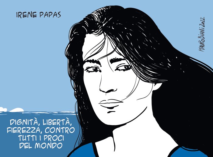 nonsonpago1's tweet photo. “#IrenePapas” 

“#Dignità, #libertà, #fierezza, #contro tutti i #Proci del #mondo” 

Stupenda, bravissimo Mauro, grazie! ❤️👏👏👏

#Biani !❣️

“Cani” e colonnelli... 

@maurobiani oggi su @repubblica https://t.co/LzQIUyIMi1
