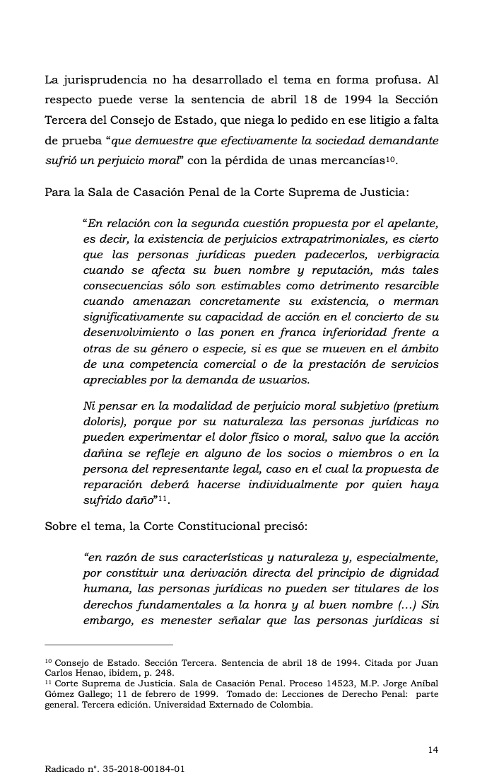 jairoparrac's tweet photo. SOBRE EL DAÑO MORAL EN LAS PERSONAS JURÍDICAS. BUEN NOMBRE GOOD WILL. TSB: Good will es un bien económico y no un perjuicio extrapatrimonial, por lo que no puede confundirse con los derechos fundamentales de las personas naturales a la honra y buen nombre  --👇👇-- https://t.co/3MqPpH7Snf