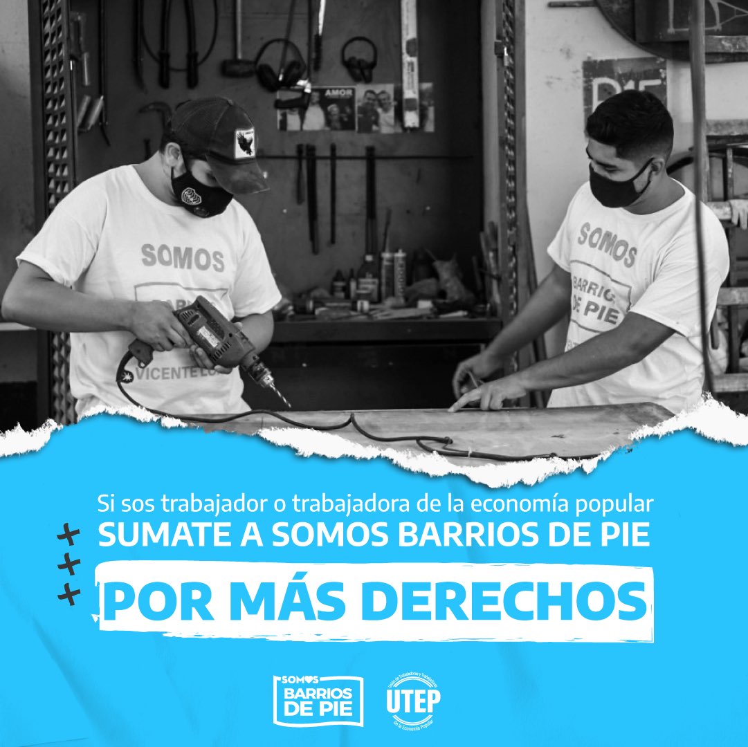 BarriosDePieOk's tweet photo. ¡Sumate a Somos Barrios de Pie!

🗣 Somos trabajadorxs de la economía popular que nos organizamos ante las problemáticas que existen en nuestros barrios.

✌🏽Queremos construir una sociedad con justicia social.

📲 Anótate acá https://t.co/hWp8c6e9Ho https://t.co/Eh92xAdF5O