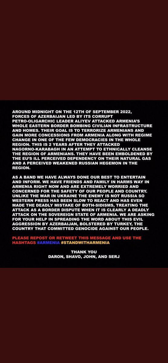 serjtankian's tweet image. #StandWithArmenia #armenia
