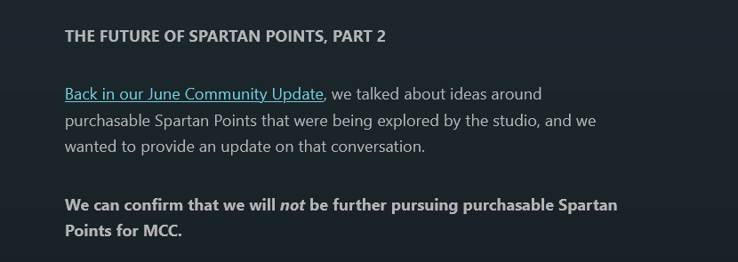 Microtransactions will no longer be continued in MCC!

#Halo