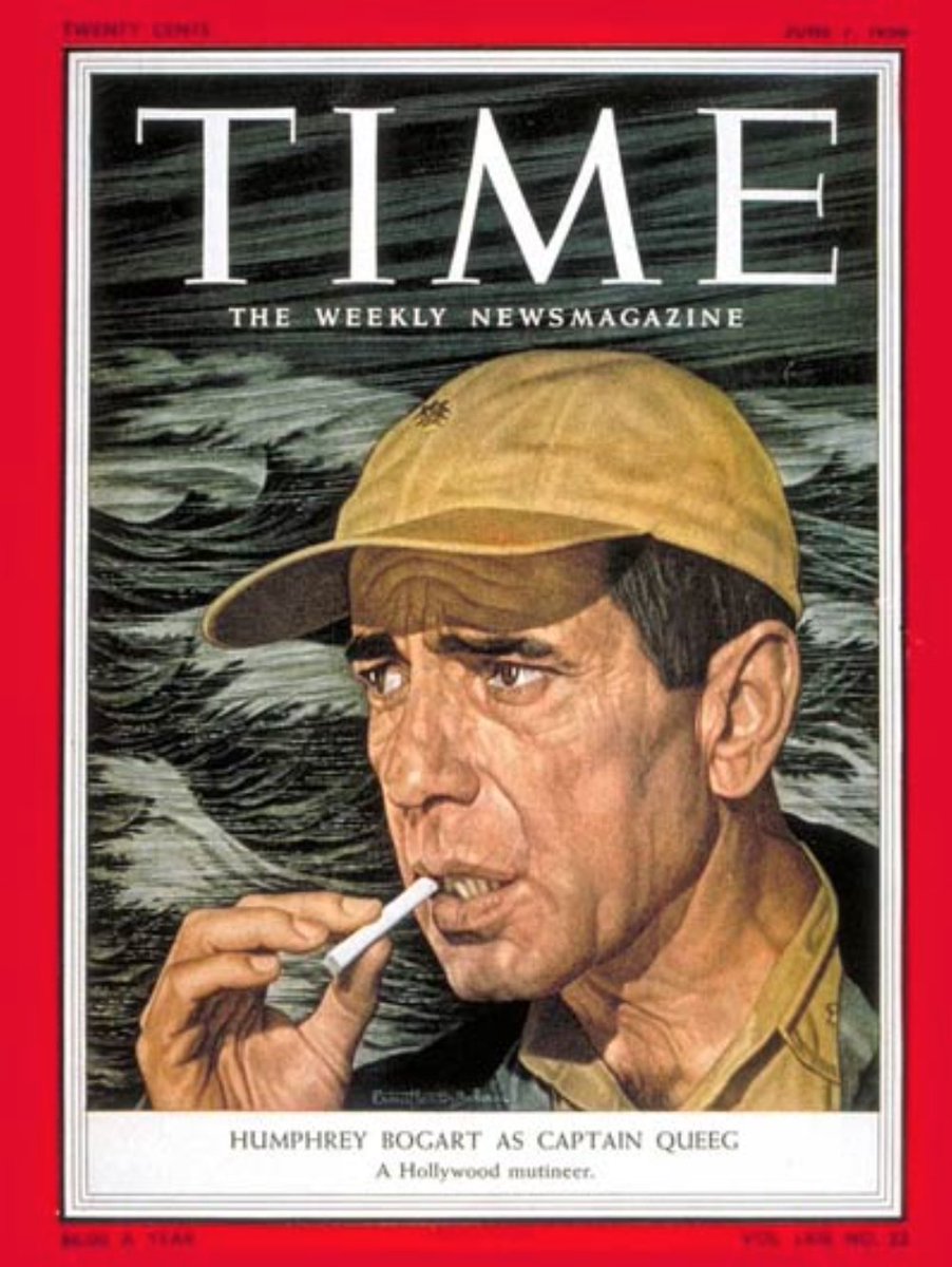 Humphrey Bogart on the cover of the June 7, 1954 of <a href="/TIME/">TIME</a> promoting "The Caine Mutiny." The classic film, nominated for seven #Oscars, screens on @TCM tonight at 9:45pm.

#HumphreyBogart #TIMEmagazine #TCMparty