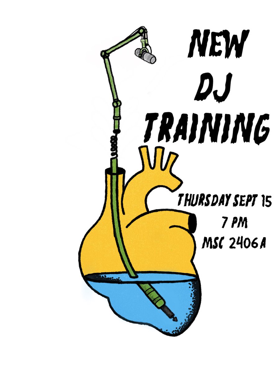 KANMRadio's tweet photo. Hello friends! If you recently received an email confirming your acceptance as a new DJ then open your eyes and listen up… Tomorrow, Sept. 15, we will be holding MANDATORY new DJ training at 7 pm in MSC 2406A!! We can’t wait to meet and catch up with all of our lovely new DJ’s! https://t.co/5eFlvaDBUM