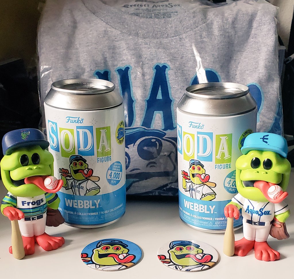 WhoaWhoaWilky's tweet photo. Yes, its here! Lucky me, I got both the chase and common. Thank you @EverettAquaSox for having the Webbly soda online. Since, I couldn't make it to the game.
#aquasox #FunkoSoda #Funko #FunkoFunatic #webbly #everettaquasox https://t.co/rnLeDiNAqV