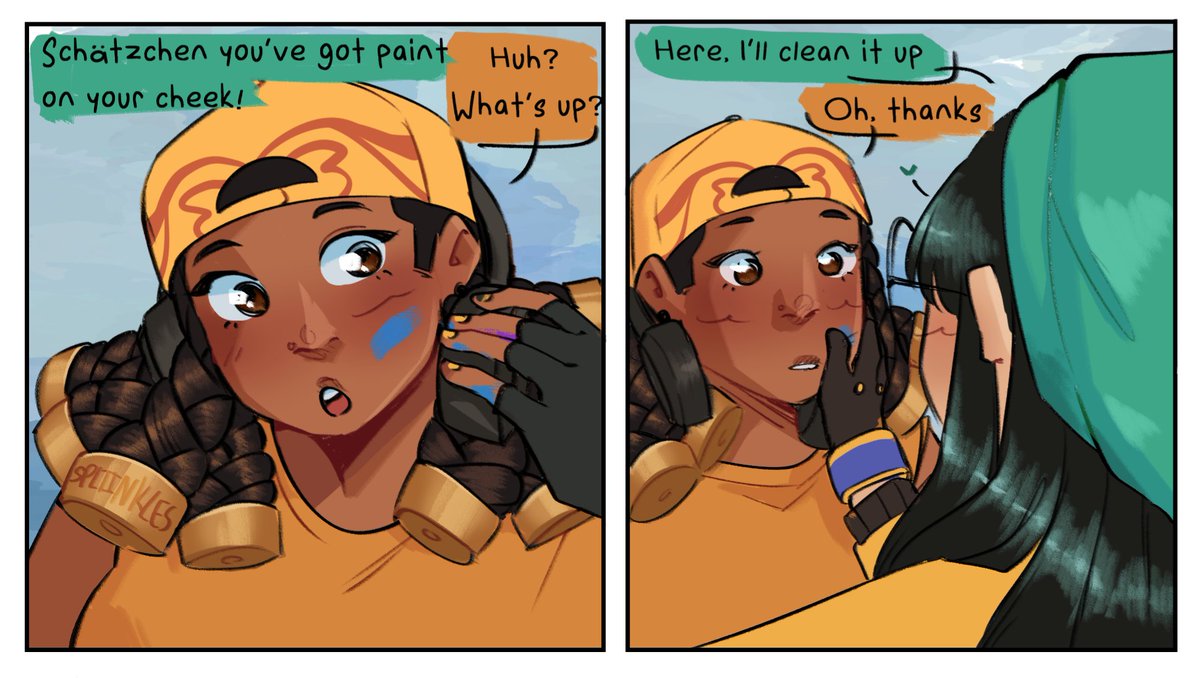 Spliinkles's tweet photo. Girlfriends flirting, girlfriends winning. They're just that good. | #Valorant #valorantart #nanobomb https://t.co/ODLcBaMzv8