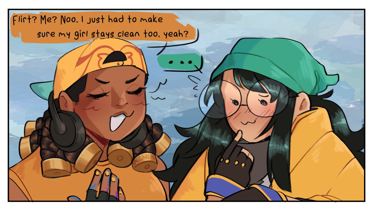 Spliinkles's tweet photo. Girlfriends flirting, girlfriends winning. They're just that good. | #Valorant #valorantart #nanobomb https://t.co/ODLcBaMzv8