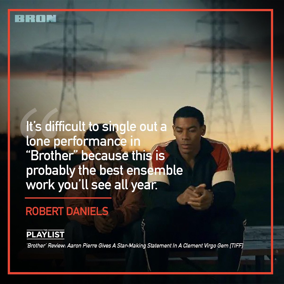 aaronlgilbert's tweet photo. And the reviews start rolling in… 🙌 Congratulations to the cast and crew of #ClementVirgo's adapted film @brother_movie for their world premiere this past weekend @TIFF_NET!  Starring @LamarJohnsonn, @aaron_pierre1, #kianamadeira, and @MarshaSBlake. https://t.co/cXW39mgI62