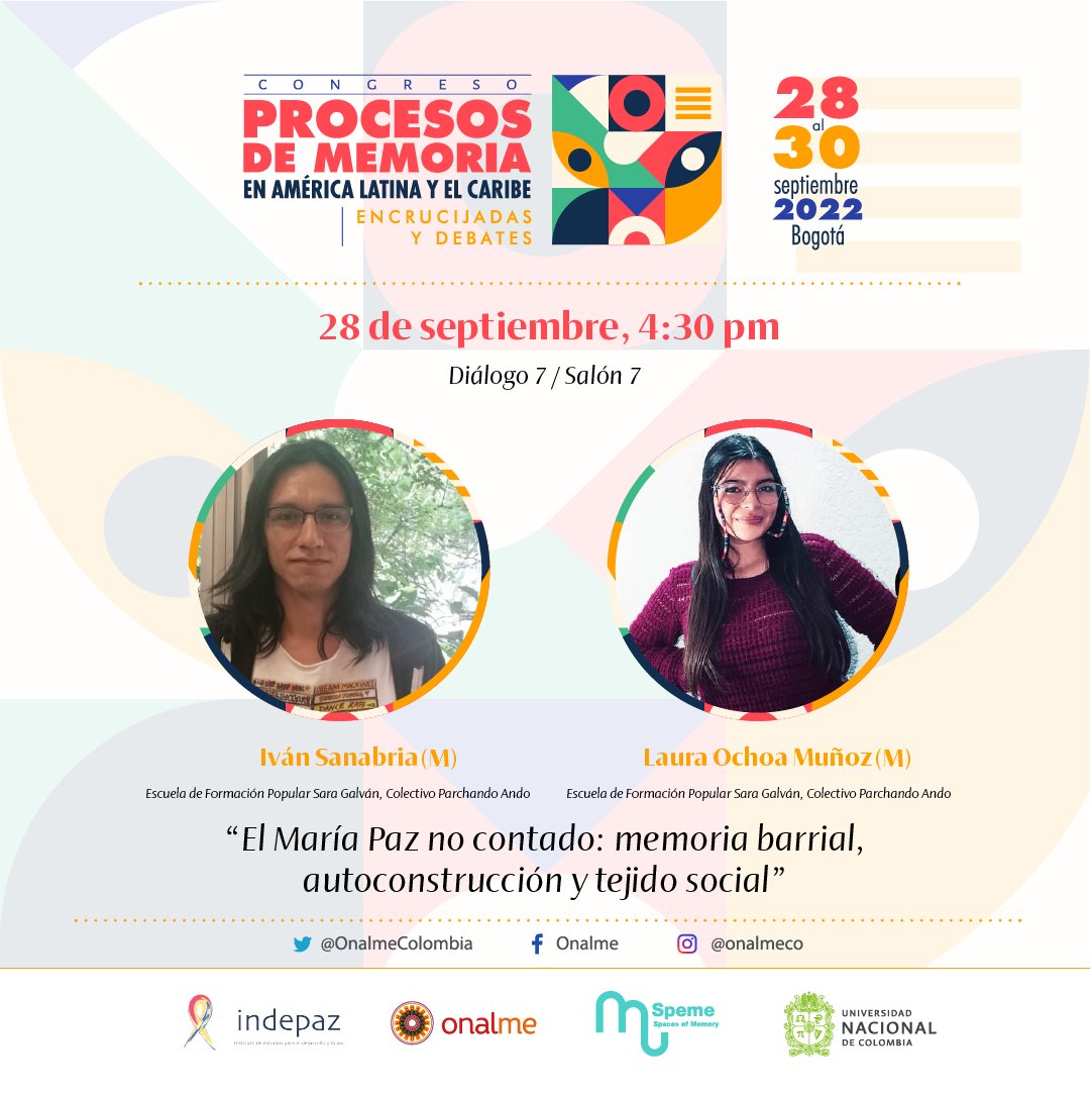 OnalmeColombia's tweet photo. Invitades a un espacio enriquecedor con @ivansombrasan @ConspirAccionKe @jhonsan70668521 donde podrán conocer sobre el documental “El María Paz no contado” lo pueden encontrar: https://t.co/UfnqrvFaPn #CongresoMemoria2022 #Memoria #MariaPaz #Techotiva #ElMariaPazNoContado 🧵 https://t.co/S9eL43cTh5