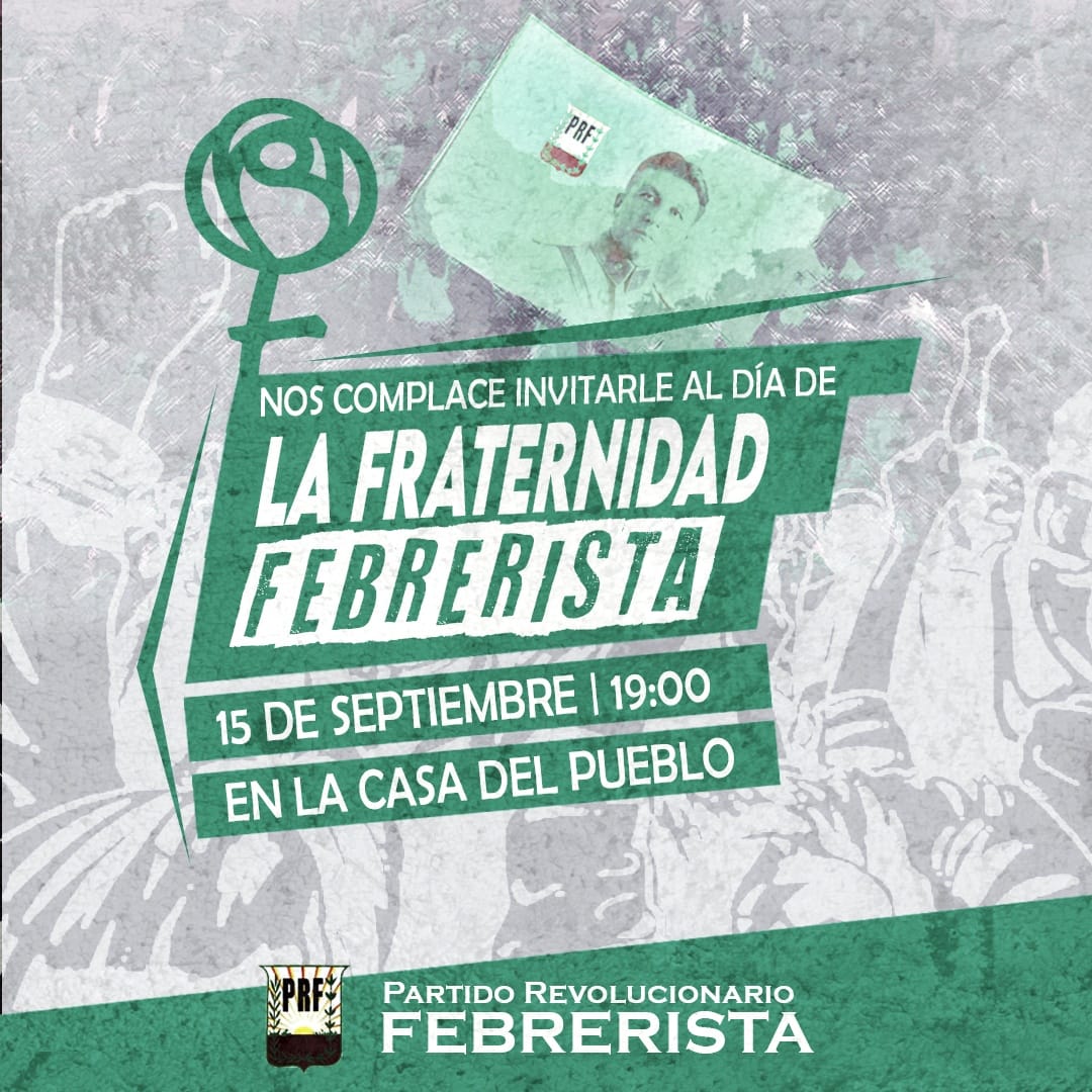 Como cada 15 de septiembre, a las 19:00, nuestro homenaje a quien fuera el Presidente del Pueblo, el Coronel Rafael Franco, peña de la Fraternidad Febrerista en la Casa del Pueblo.

¡Vení a compartir con nosotros!

#JosefinaDuarteSenadora
#VotáMujer
#MujeresPolíticas
#Opción13