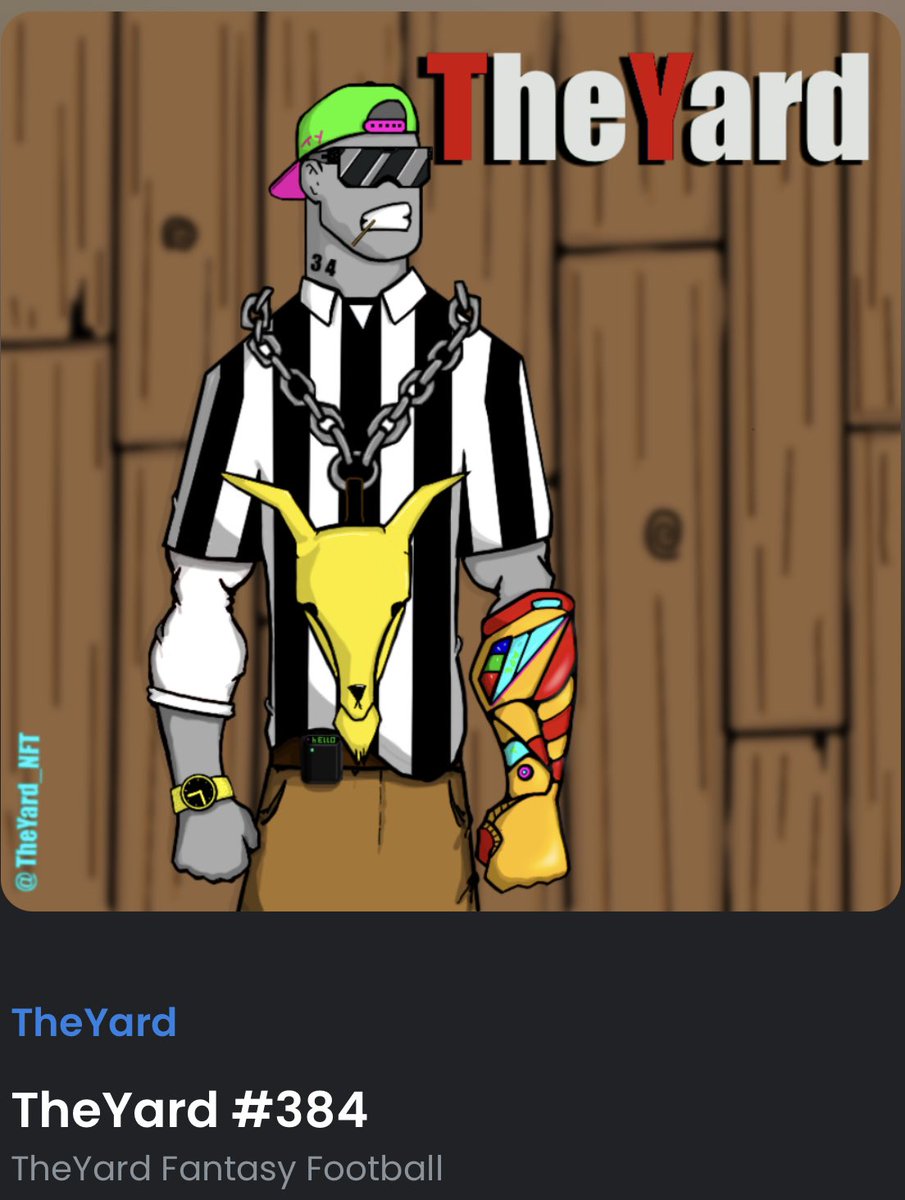 LBc_Yardigan's tweet photo. 🧪NFT giveaway alert🧪 
(Cliche I know)

TheYard is giving away an NFT which =

🤔Weekly #FanDuel tourney 
💰Szn #FantasyFootball 
🎟Entry to 1st #Giveaway 
      (2 tix to #NFL game)
🏈Entry next szn to run it back
+more
Drop wallet below 👇🏽
⌚️Ends 09/17 https://t.co/y9005Pl8xf