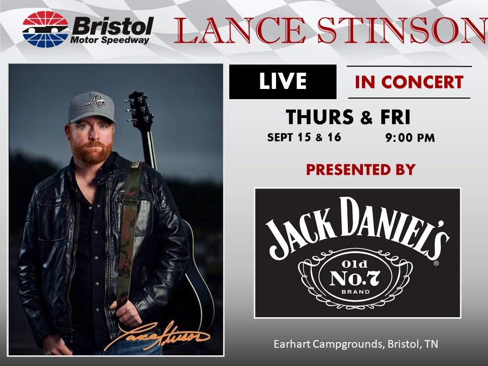 THIS WEEK!!   It's Bristol Baby!   Come hang out and get ready for a good time!  Thursday &amp; Friday 9-11pm at Earhart Campgrounds under the Jack Daniels tent. #bristol #NASCAR #jackdaniels #countrymusic