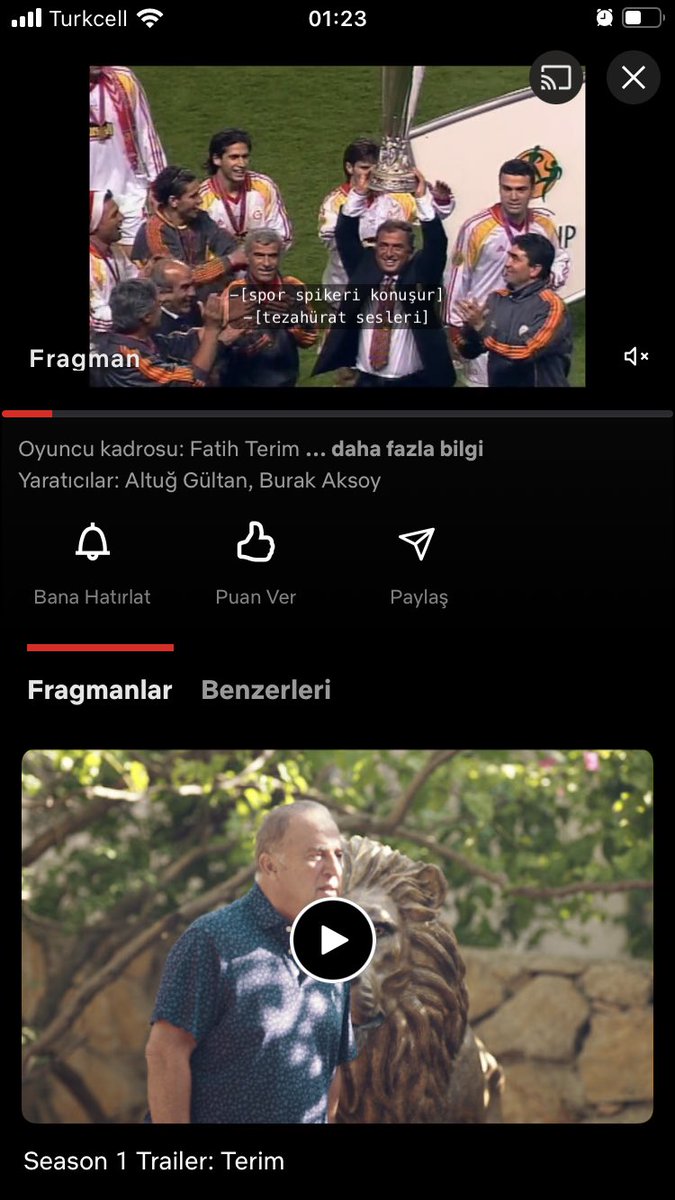 Bugün günlerden Fatih Terim.. Futbolcu, kaptan, hoca, baba, dede, imparator.. Netflix’te..