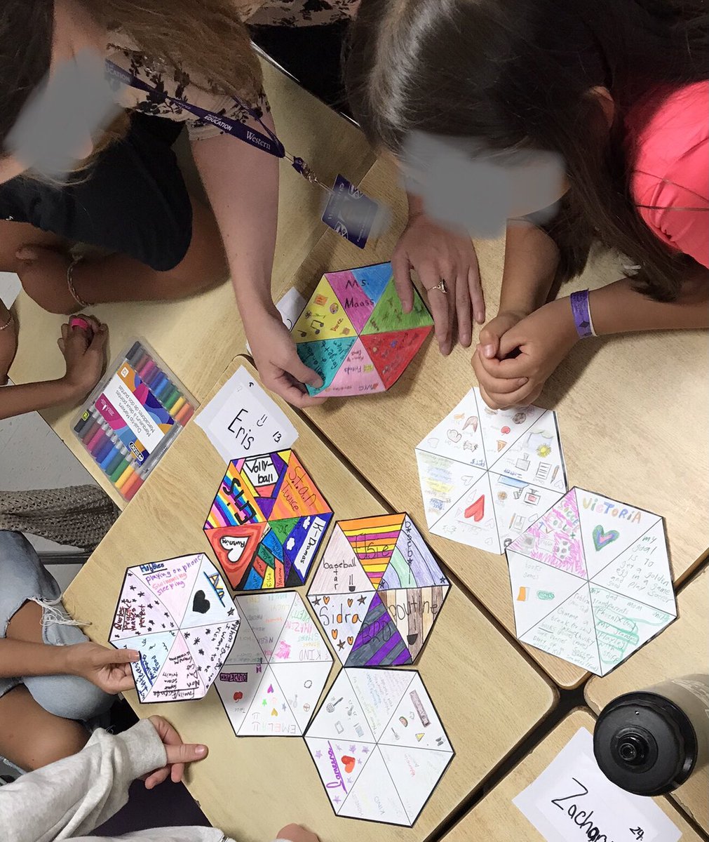 Hexagonal thinking. Grade 6s determining how they are connected. #EDUProtocols