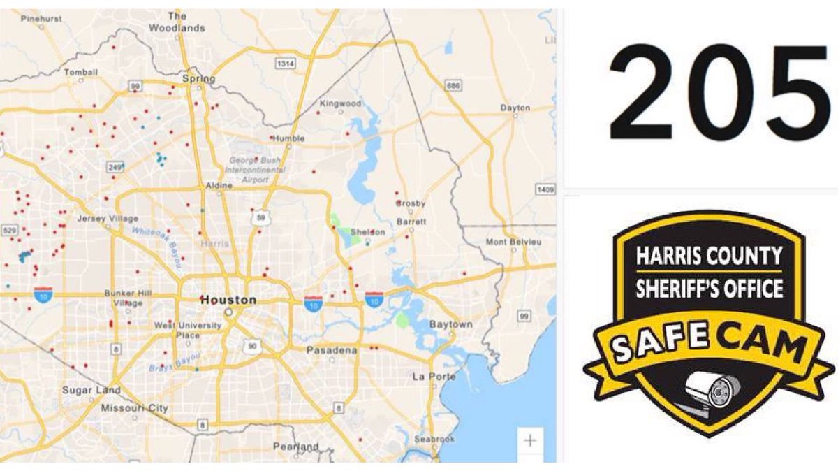 HCSO_MikeLee's tweet photo. Since our #SafeCam program began almost 2 months ago, 2️⃣0️⃣5️⃣ residents &amp; business owners have registered their cameras to join us in the fight against crime in #HarrisCounty. Visit the link below for more info &amp; to sign up for this free @HCSOTexas program: https://t.co/dYVJPeU72f https://t.co/AhSVF7tR1C