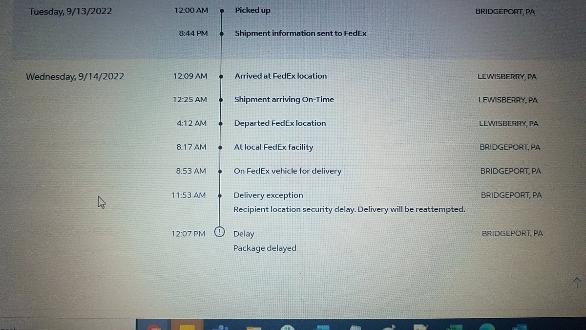prashantpatil21's tweet photo. @FedExHelp whats Recipient Location Security Delay.? I was at the location all time, truck never came. I visited the Fedex Ground office nobody is around to address concern. I had to return without package. https://t.co/lhxH15ZktL