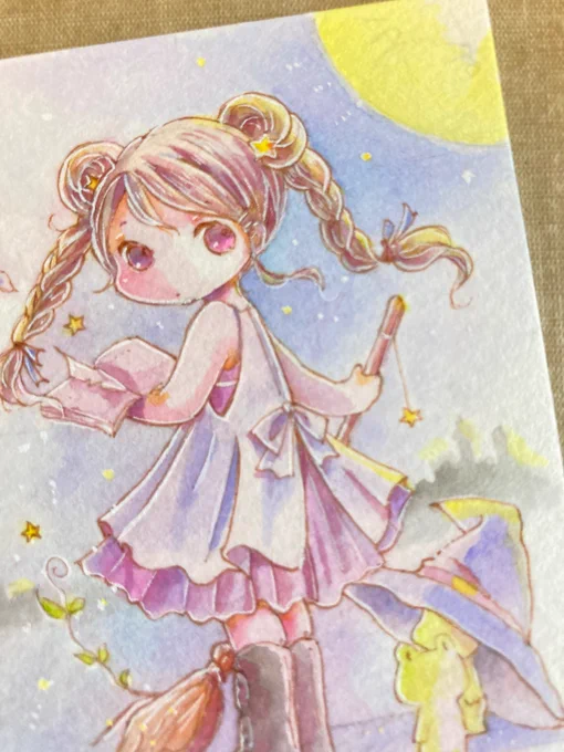 おはようございます。後少しです。今日仕上げして、もう一枚のATCも明日から塗り始めます結局ぎりぎり額装は先日の銀河鉄道のお月様の絵を加筆して出すことにしましたどう加筆するかちょっとわくわく 