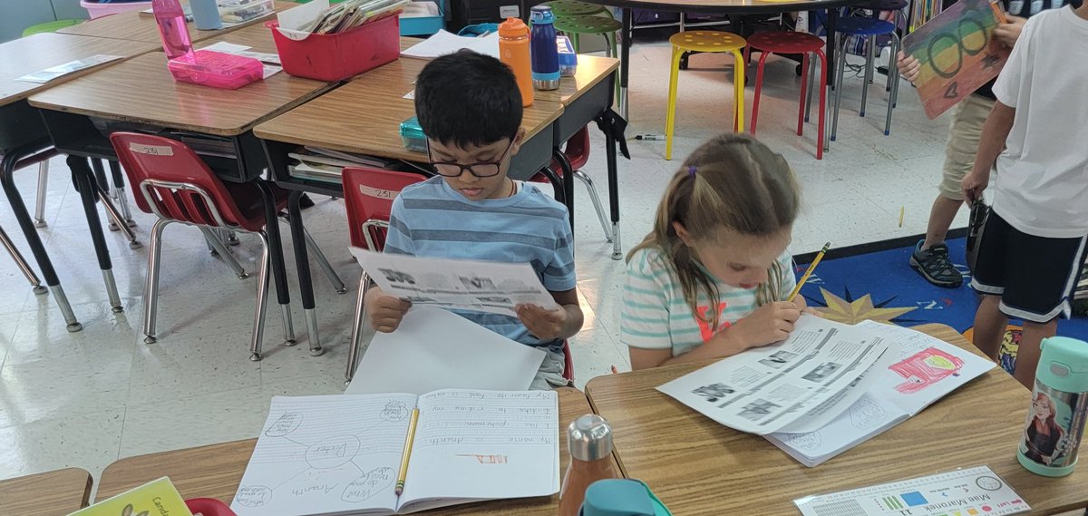 Anderson3rdPES's tweet photo. I am so proud of my firsties today!  They asked 4 questions and researched the answers about a community helper of their choice.  Tomorrow we start drafting our expository essays!  #cwesisthebest #wonders @CogburnWoodsES #andersonfirsties https://t.co/8KsfYtH6h4