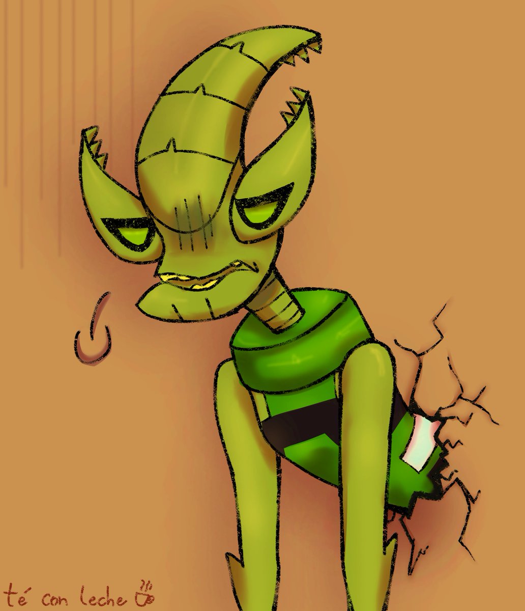 Te_con_leche_'s tweet photo. CrashHopper haciéndole honor a su nombre 🤭 

#Ben10 #CrashHopper #ben10fanart #myart https://t.co/UlycpPMKS4