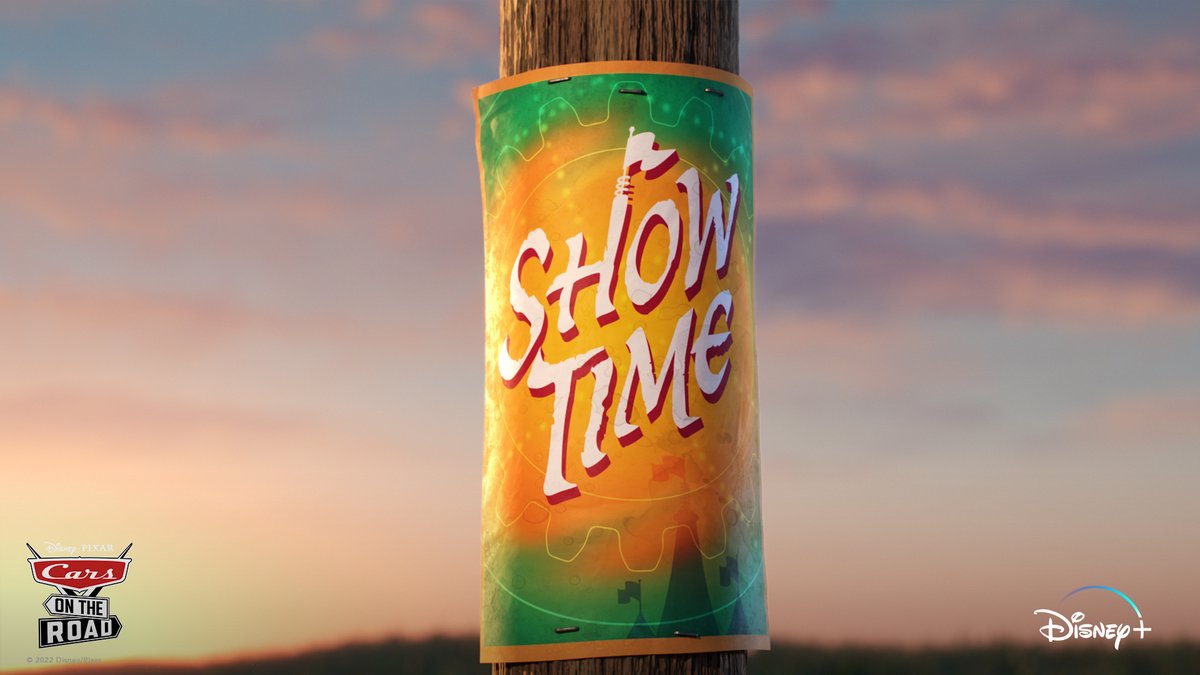 pixarcars's tweet photo. It’s almost ‘Show Time!' 🎪 #CarsOnTheRoad is now streaming on @DisneyPlus. https://t.co/dg9dpCYoGN