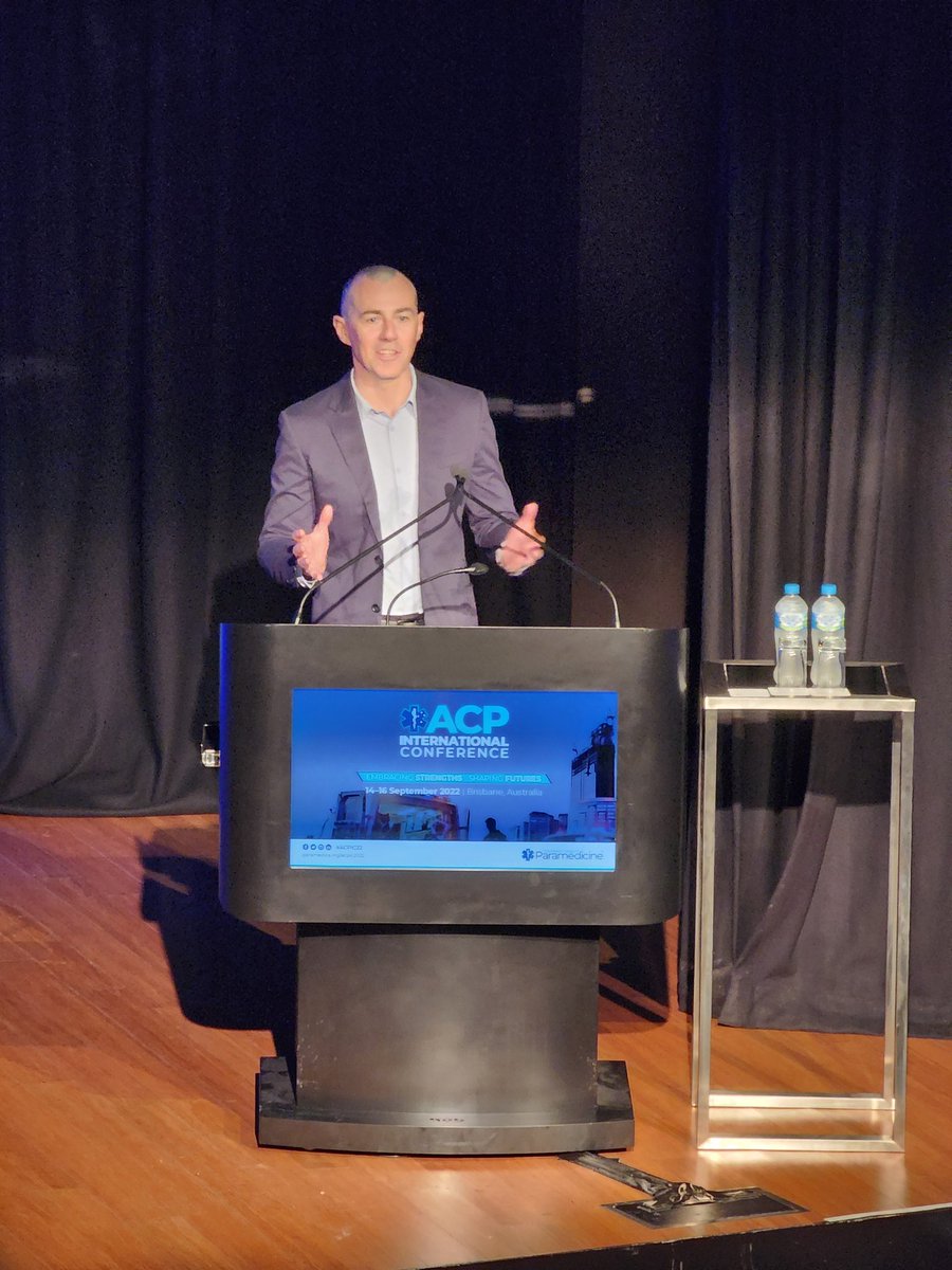 simonehaigh's tweet photo. @ben_meadley the MC of #ACPIC22 mentioning the conference is the safest place in Brisbane #goodsam #defibrillator #paramedicseverywhere https://t.co/zUtGOILilI