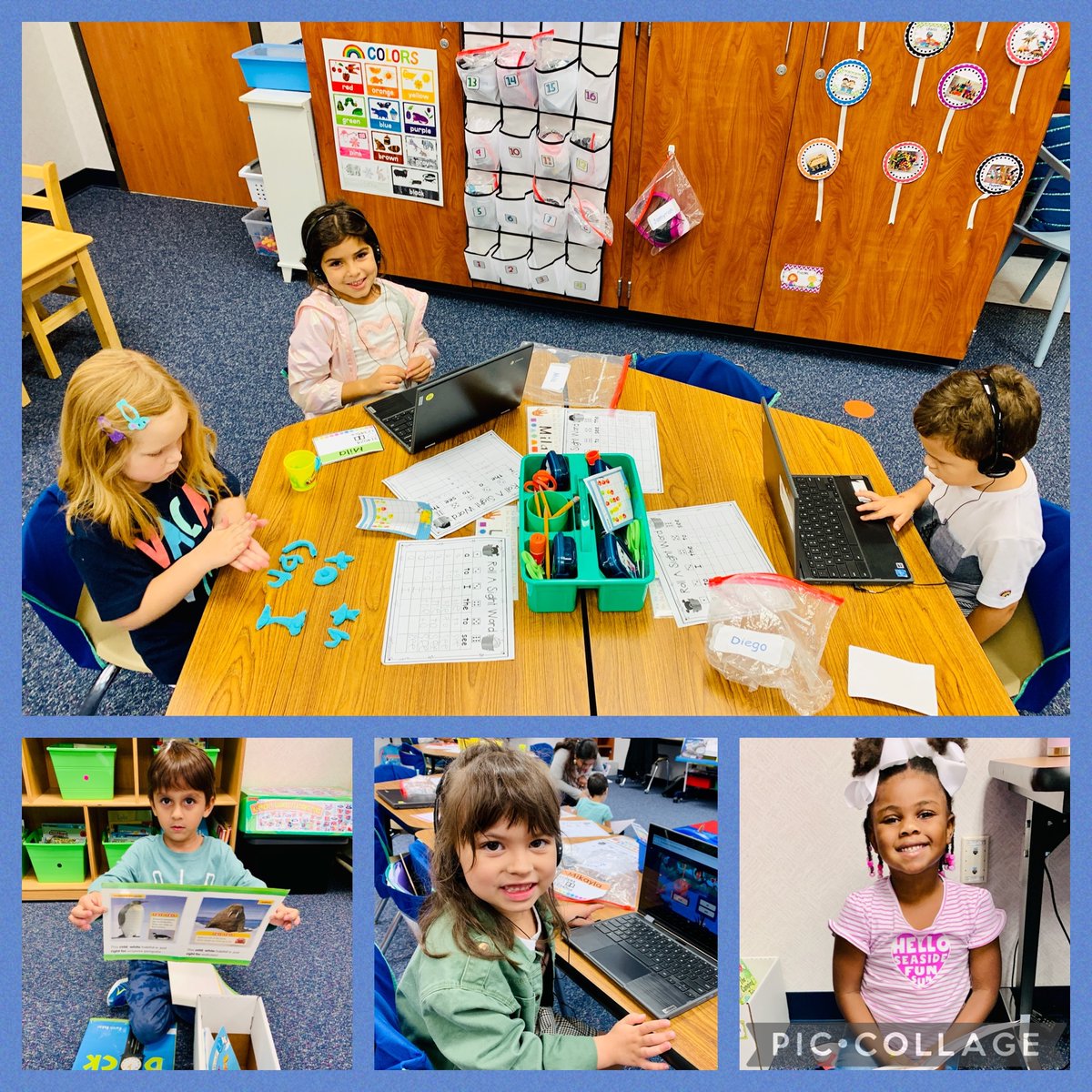 We’re Rockin’ our Morning Rotations! Teacher Table, Read to Self, Technology, and Table Time. #Kindergarten #littleleaders