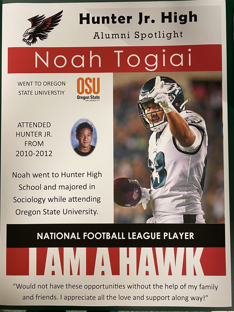 HunterJrHawks's tweet photo. Yay @noahtogiai_04! Our current #hjhhawks are grateful for your example of hard work, resiliency, and dedication! @Eagles @GraniteSchools https://t.co/te0npVdDHx