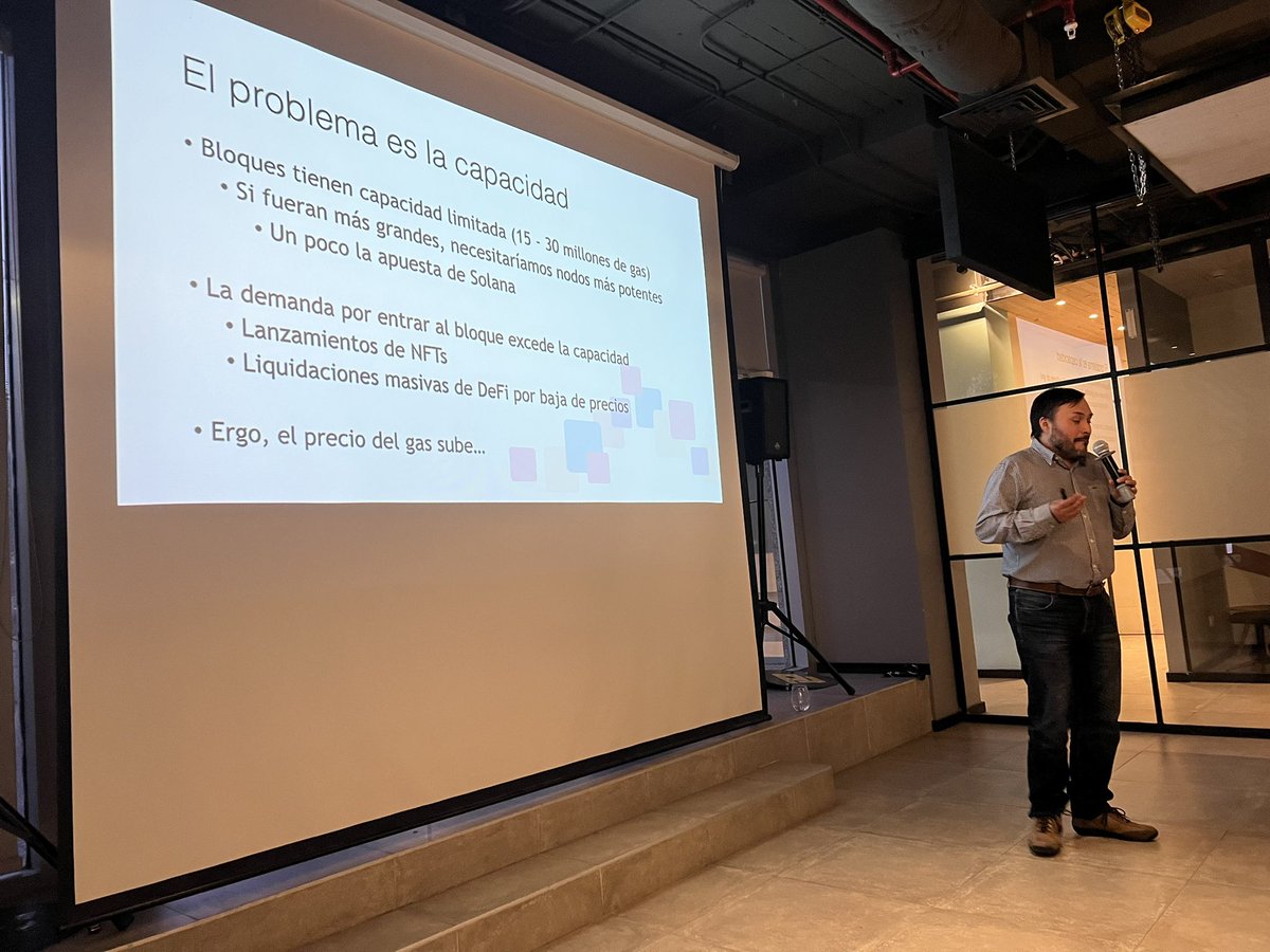 Seguimos con <a href="/MaestroKongrio/">Patricio Lopez</a> de <a href="/andesblockchain/">andesblockchain</a> hablando sobre las segundas capas de #ethereum en la previa de #TheMerge gracias a <a href="/EF_ESP/">EF Ecosystem Support Program</a> <a href="/EFDevcon/">Ethereum Devcon</a>