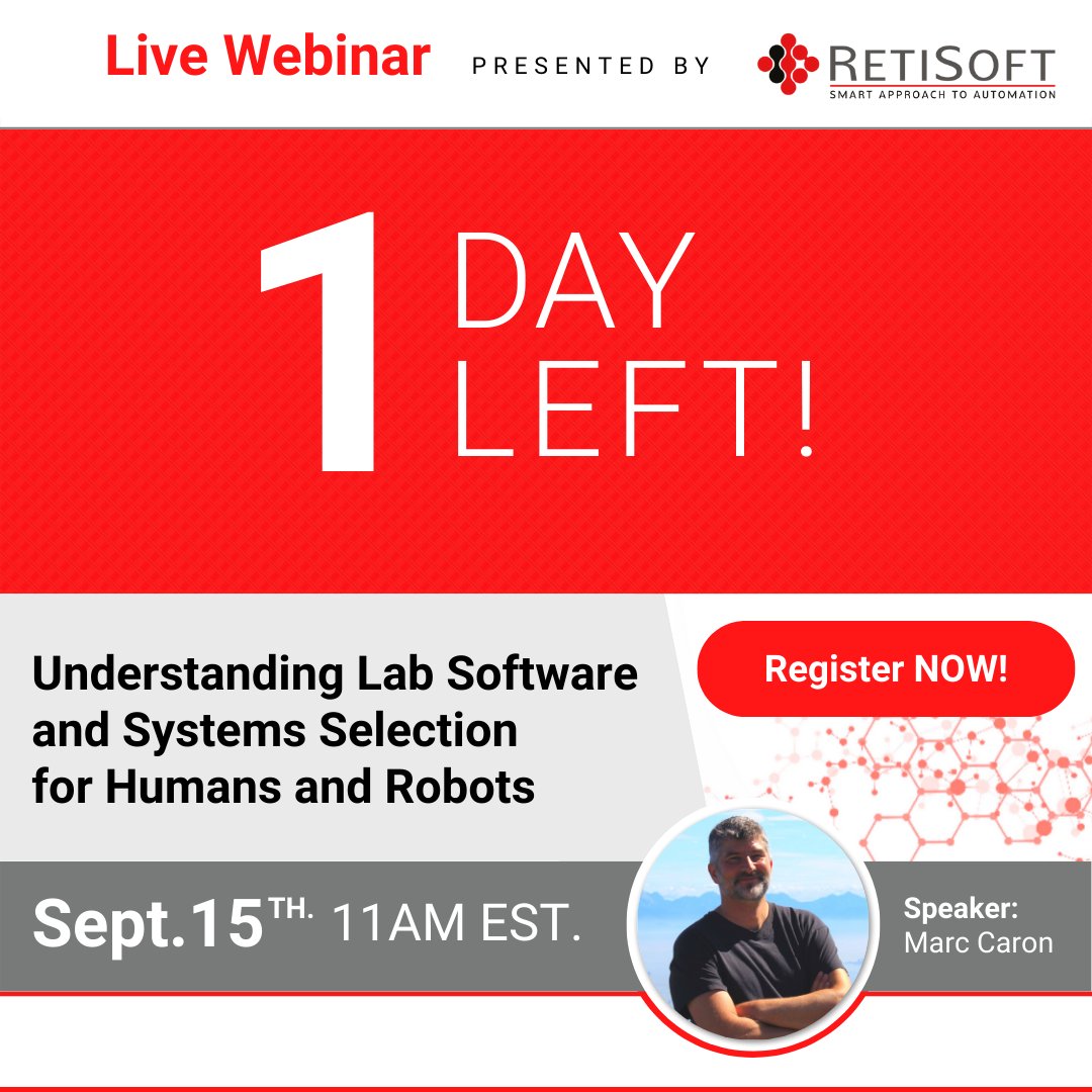 Retisoft's tweet photo. 1 Day Left for our Live Webinar! Leave us a comment below of any questions you would like Marc to address during the webinar! We look forward on seeing you tomorrow at 11:00AM EST!
Click Here to REGISTER: https://t.co/I0tdDZxa0I

#retisoft#IT #science #genera #canada #webinar https://t.co/AJ15oroPj6