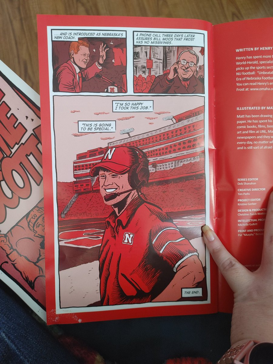 taraloveshockey's tweet image. Dug out my Scott Frost comic book today. This is the last page... #Nebraska #HuskerNation #GBR