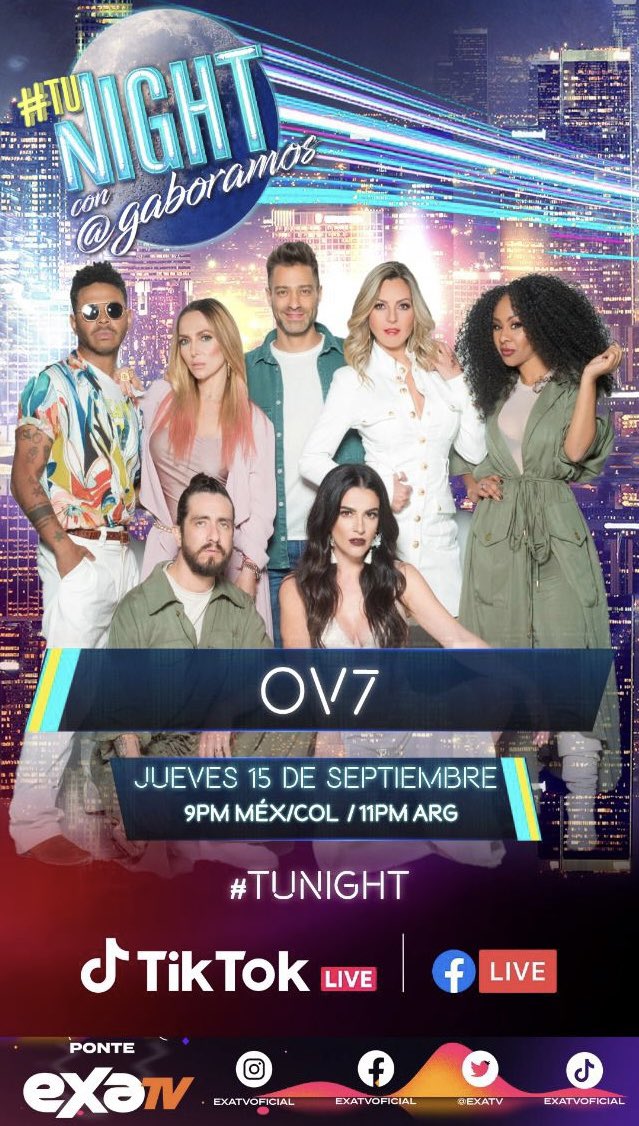 Nos vemos mañana en #TuNight con <a href="/GaboRamos/">Gabo Ramos</a> a las 9:00 pm. por <a href="/exatv/">EXA TV</a>. 📺🎶 #OV7Treinta