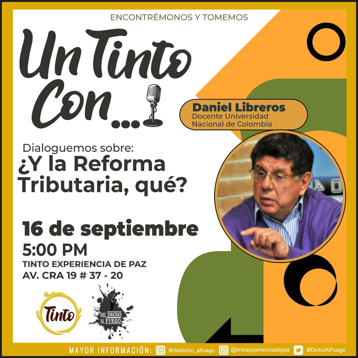 Este viernes 16 de septiembre (5:00 pm), Daniel Libreros compartirá una lectura crítica sobre la reforma tributaria del gobierno de Gustavo Petro <a href="/FugaLineas/">Revista Líneas de Fuga.</a> Cordialmente invitadxs