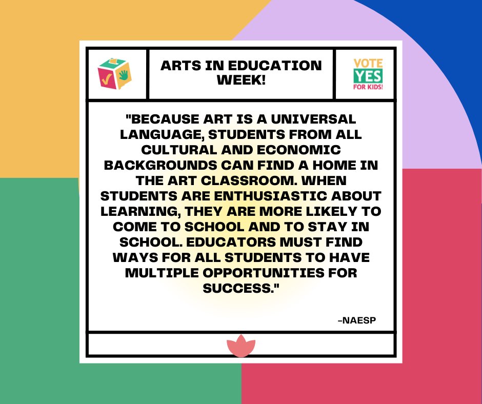 #ArtsInEducation week continues! Did you know: 'engagement in arts education can improve school climate, empower students with a sense of purpose and ownership, and enhance mutual respect for their teachers and peers' -Brown Center Classroom 🎨    #VoteYesForKids #NewMexico #ECE