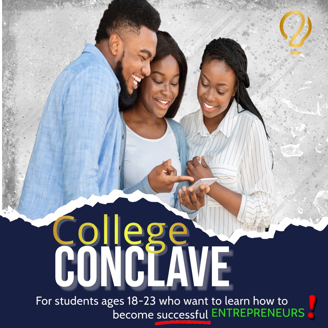 Are you a STUDENT between the ages of 18-23 with an interest in starting a business? Or do you already have one? If so, then the Brownpreneurs College Conclave is for YOU.

But hurry, space is limited! Reserve your spot TODAY!
👇🏾👇🏾👇🏾

collegeconclave.eventbrite.com