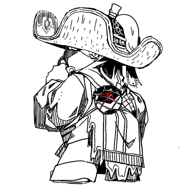 落書きトレス使用(自作の)とまたいつかリアルに描こうかなってことの落書き前が細めだったので今回は丸い感じに一応簡雍さんのつもり 