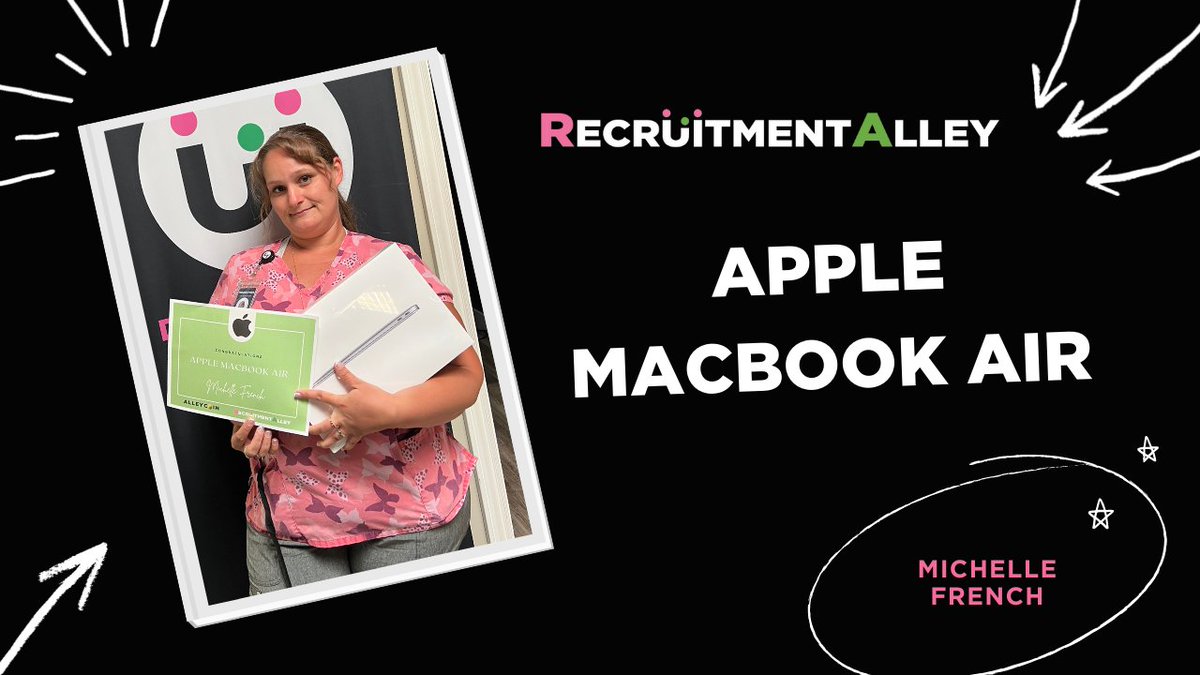 We sure love giving out prizes to our team! Congrats to Michelle on redeeming her AlleyCoins and earning a brand-new Macbook!

This is just one of many prizes you can earn at Recruitment Alley!

#alleycoins #staffing #lvn #peoplematter #recruitmentalley