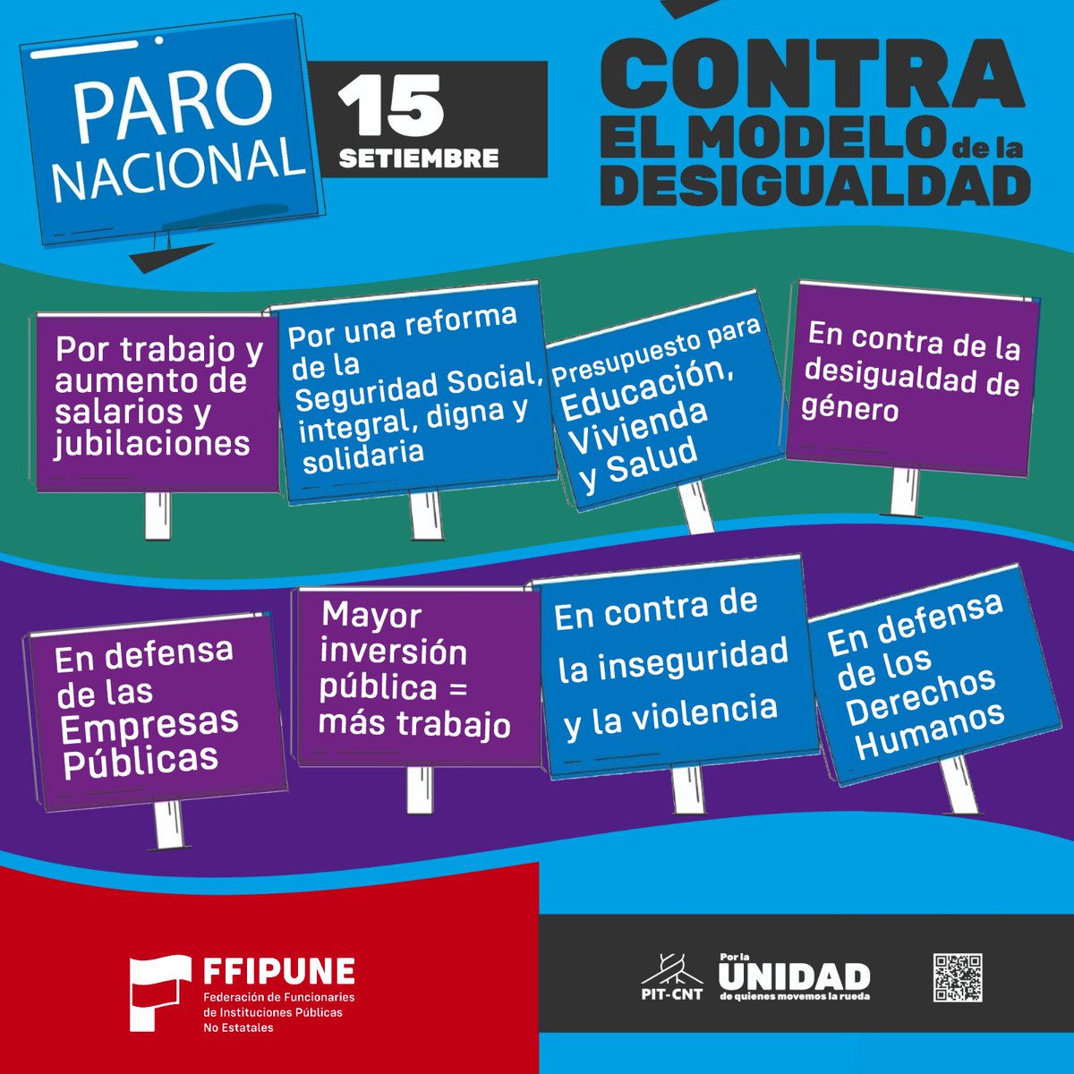 FFIPuNe's tweet photo. Contra el modelo de la desigualdad! ✊
#Paramos
#NoSeAguantaMás https://t.co/x4oZFPpJWu