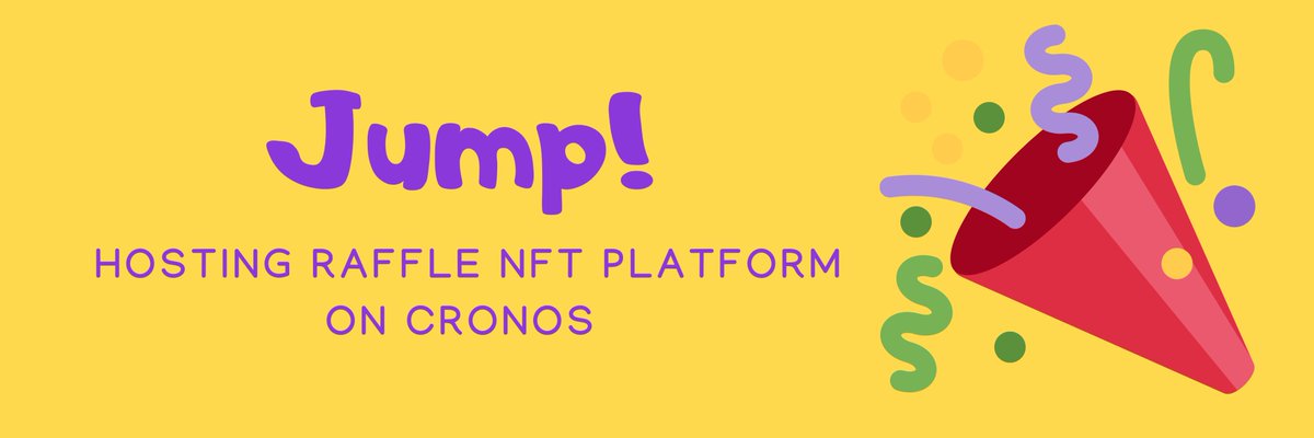 CrolonelCronos's tweet photo. Ready to JUMP?!🎉@Jump_NFT

Working on a Hosting Raffle NFT Platform for Cronos,

Jump! will offer the ability to create your own custom raffle with your Cronos NFTs through smartcontract.

Medium soon - stay updated at @jump_nft

https://t.co/hooeXQeqog 

@CronosSociety 

1/3 https://t.co/88du0vcNbY