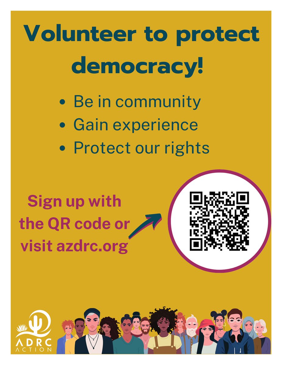 ArizonaResource's tweet image. Want to help defend democracy? Sign up to volunteer with us!
