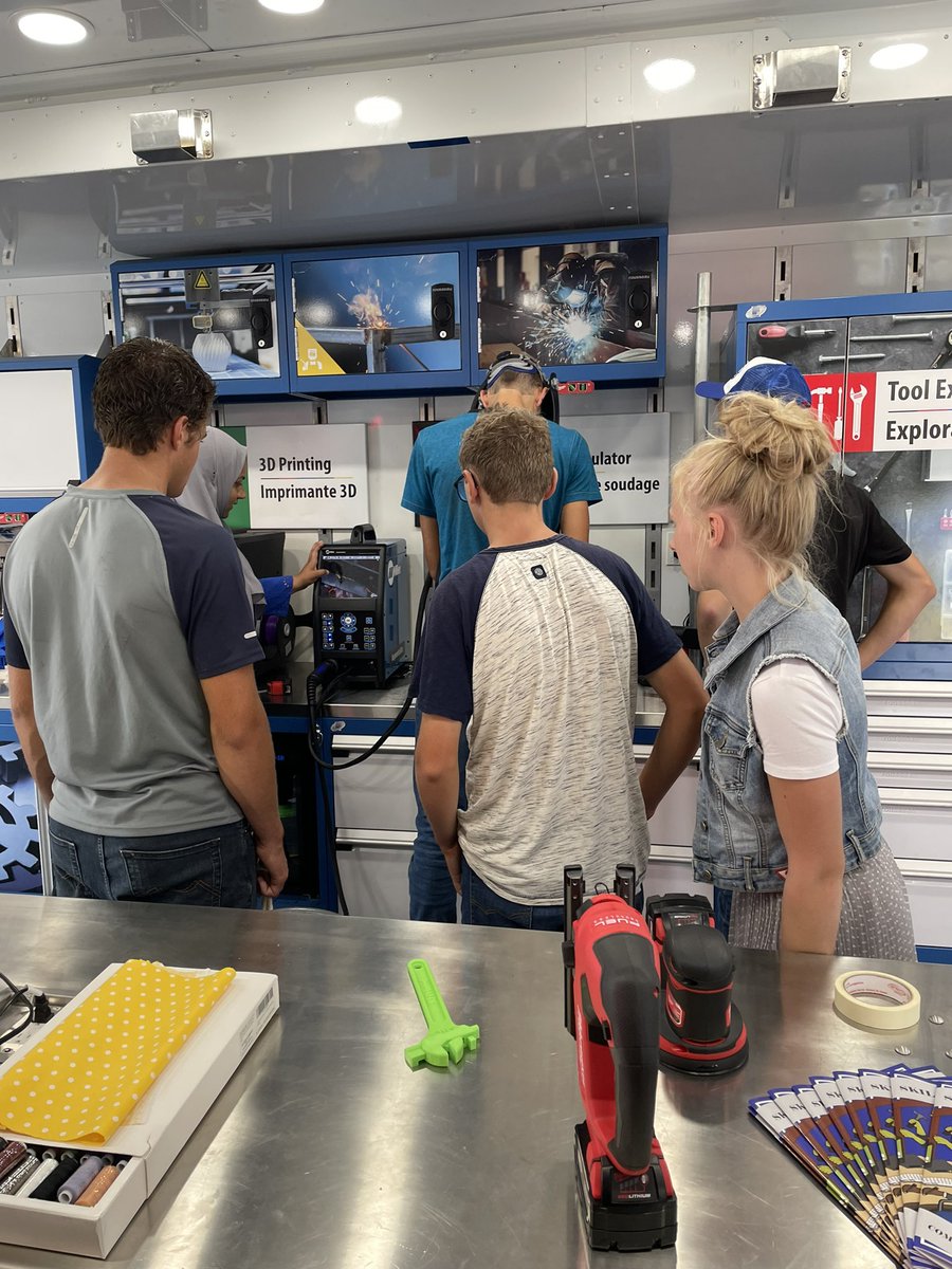 Today was a busy day for the truck! This group had a friendly competition to see who was the best welder! #SkillsOnTheRoad #welding #skilledtrades #COFS