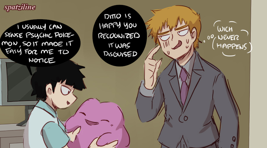 MOB PSYCHO POKEMON AU! Mob shows Reigen his Pokemon (Open thread for full comic!) #mobpsycho100 #reigenarataka #kageyamashigeo