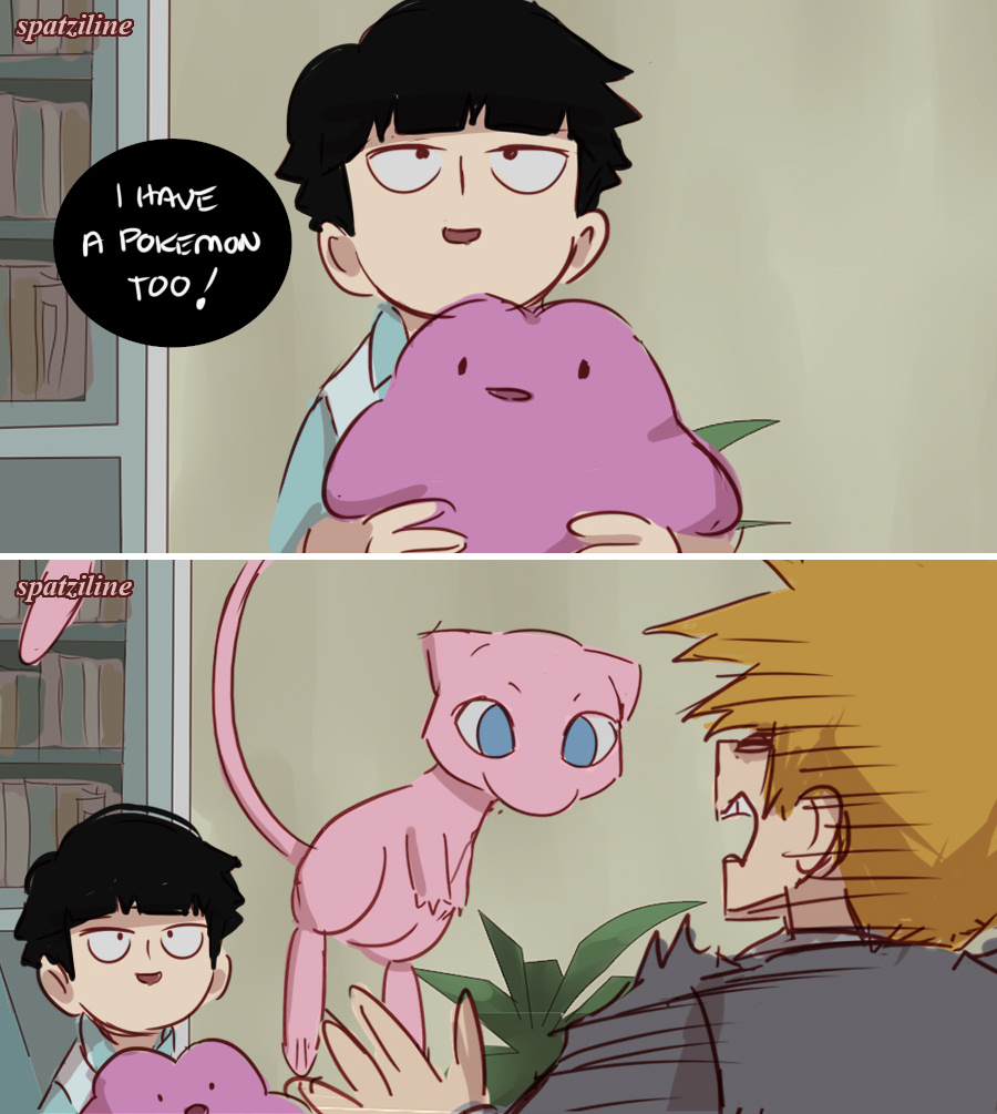 MOB PSYCHO POKEMON AU! Mob shows Reigen his Pokemon (Open thread for full comic!) #mobpsycho100 #reigenarataka #kageyamashigeo 