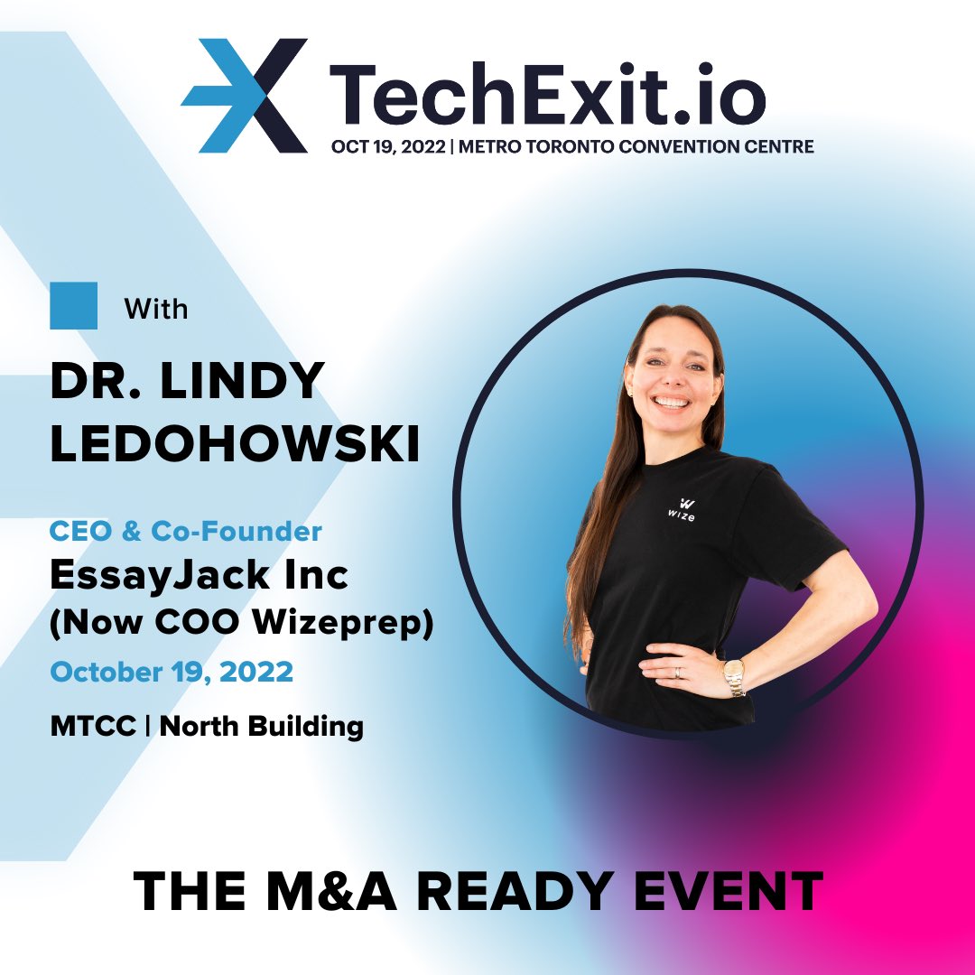 DoctorLindy's tweet image. Wanna come to Toronto for Tech Exit’s M&amp;amp;A focused one-day conference next month?

Register here: techexit.io

The Early Bird deadline is coming up on September 28th! Use my promo code SPKR25 to get a 25% discount.

#techexits #EdTech #startups #startuplife